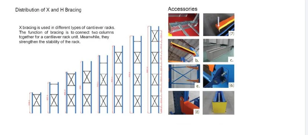 Color Customized Multi-Tier Industrial Pipe Storage Rack Shelf Cantilever Racking Pipe Rack System