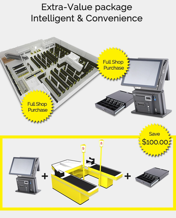 Retail Grocery Store Checkout Counter Computer Cashier