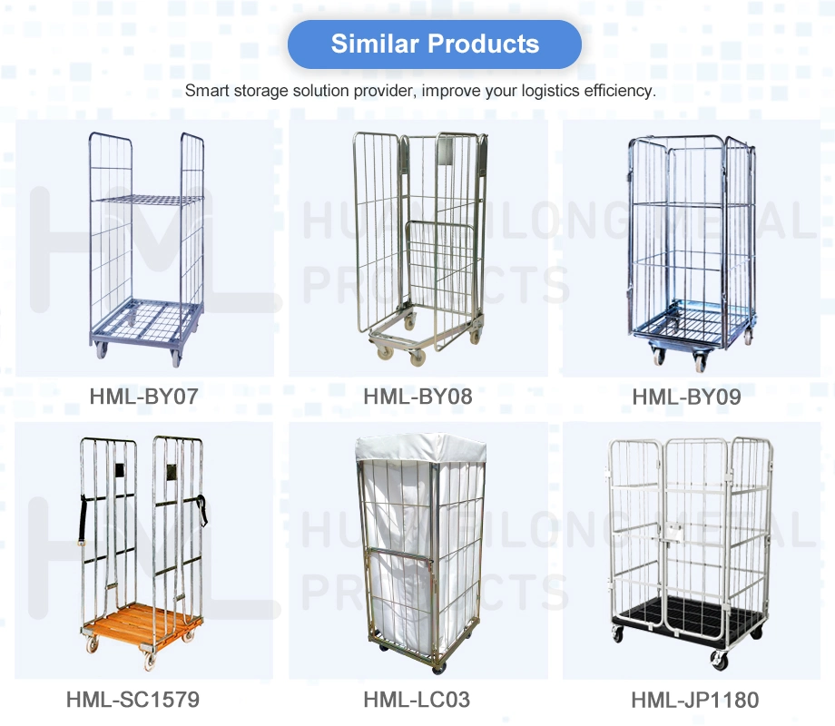 Laundry Supermarket Transport Durable Folding Mesh Trolley with OEM Service