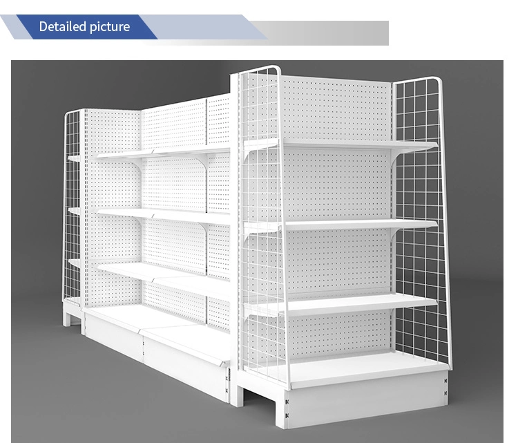 Dragonshelf Customized White Color Multi Layer Supermarket Shelf Gondola Beauty Supply Store Display Racks