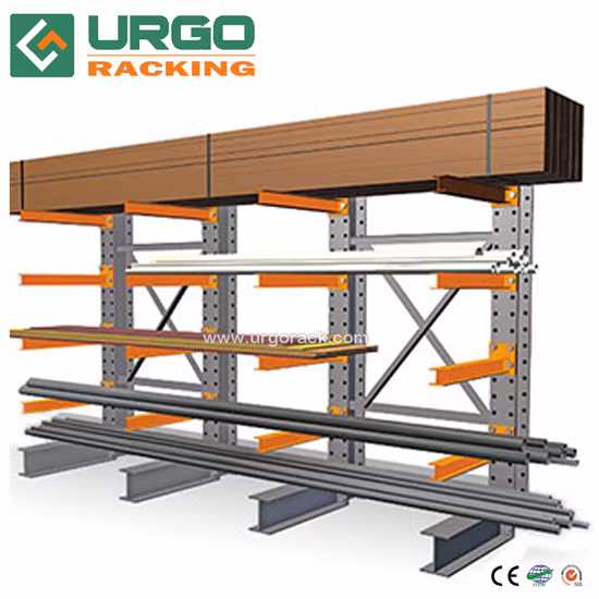 Rack de armazenamento de madeira compensada Rack de armazenamento de tubos Sistema de rack cantilever